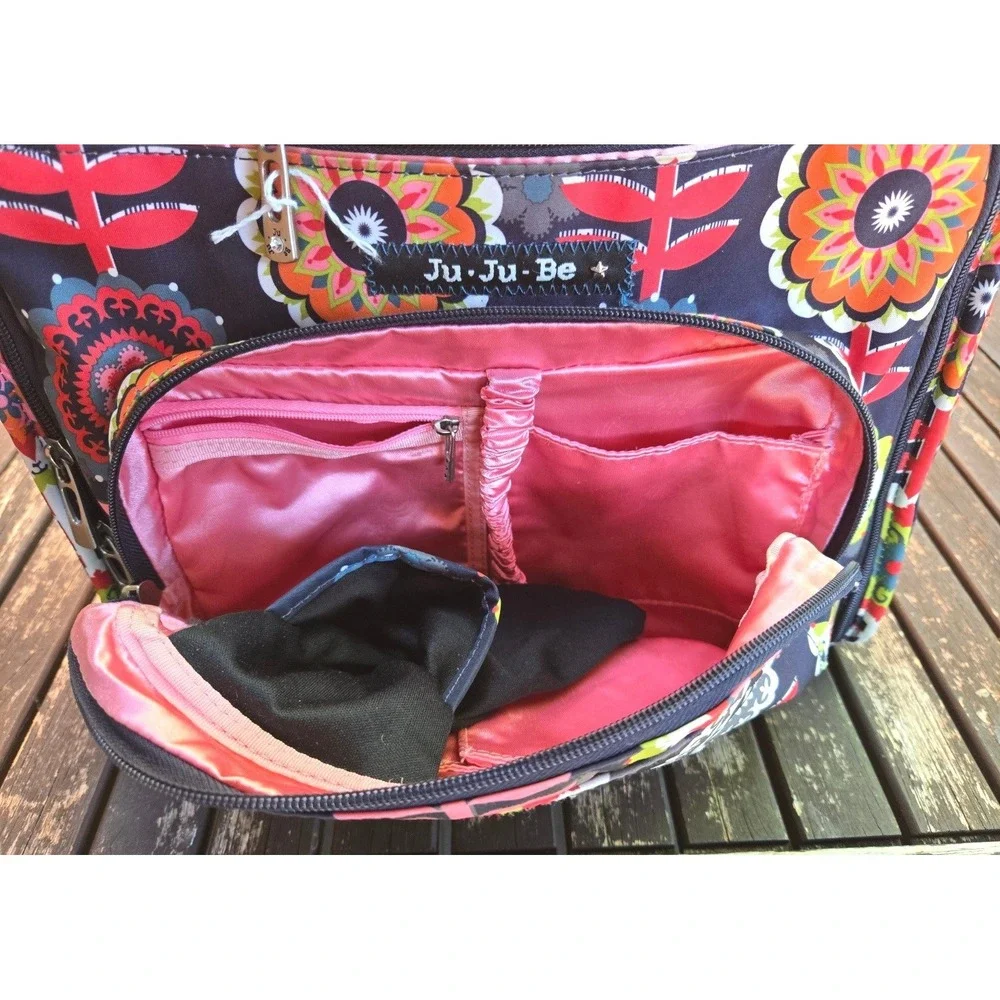 Ju-Ju-Be Be Classy Diaper Bag Satchel Tote Dancing Dahlias Floral